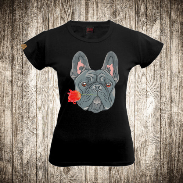 zenska majica boja crna slika pas francuski buldog ljubavnik 3