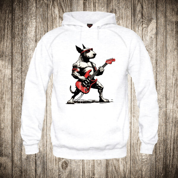 deciji duks boja bela slika pas gitarista buldog muzika