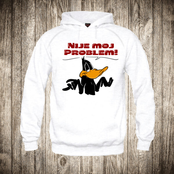 duks sa kapuljacom boja bela slika patak daca nije moj problem