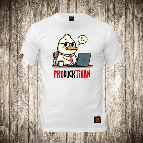 decija majica boja bela slika patak producktivan