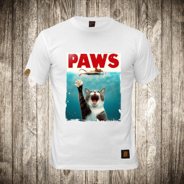 muska majica boja bela slika paws jaws macka i mis