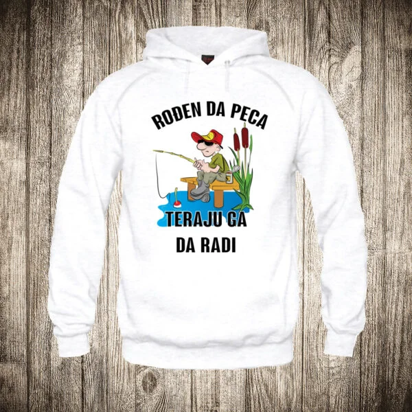 deciji duks boja bela slika pecanje 3 rodjen da peca