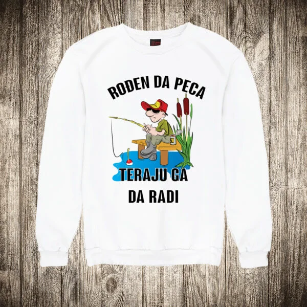 duks bez kapuljace boja bela slika pecanje 3 rodjen da peca