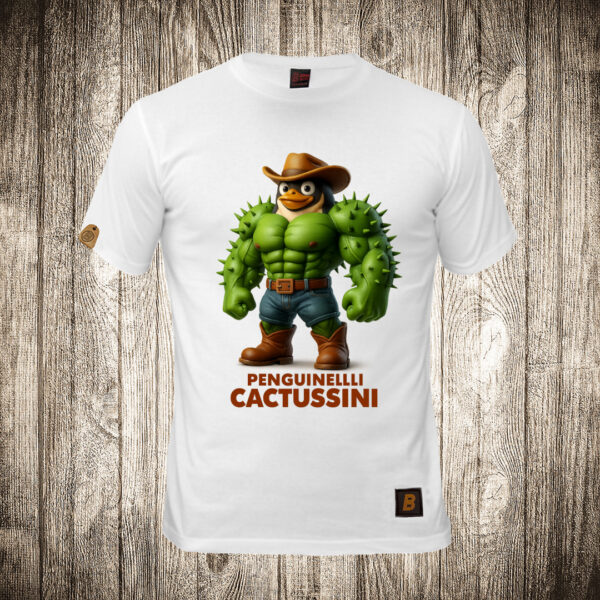 muska majica boja bela slika penguinelli cactussini brain rot