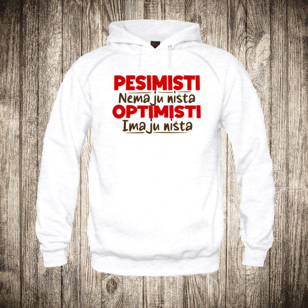 deciji duks boja bela slika pesimisti nemaju nista optimisti imaju nista
