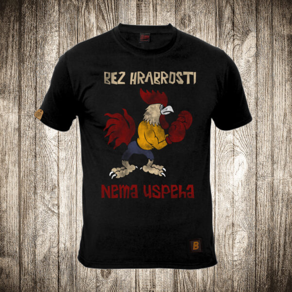 muska majica boja crna slika petao bokser bez hrabrosti nema uspeha
