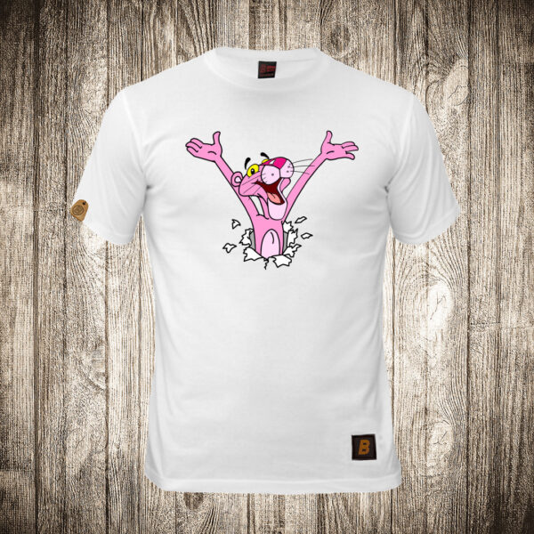 muska majica boja bela slika pink panter 1