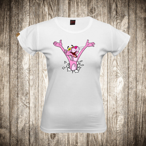 zenska majica boja bela slika pink panter 1