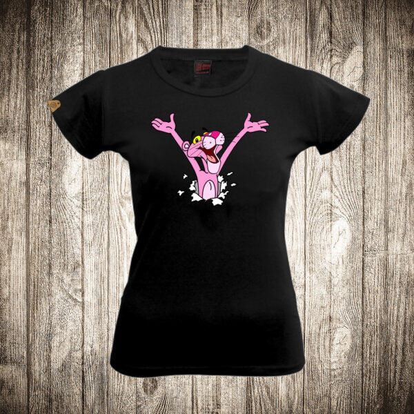 zenska majica boja crna slika pink panter 1