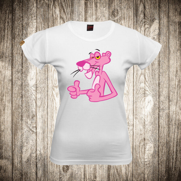 zenska majica boja bela slika pink panter 4
