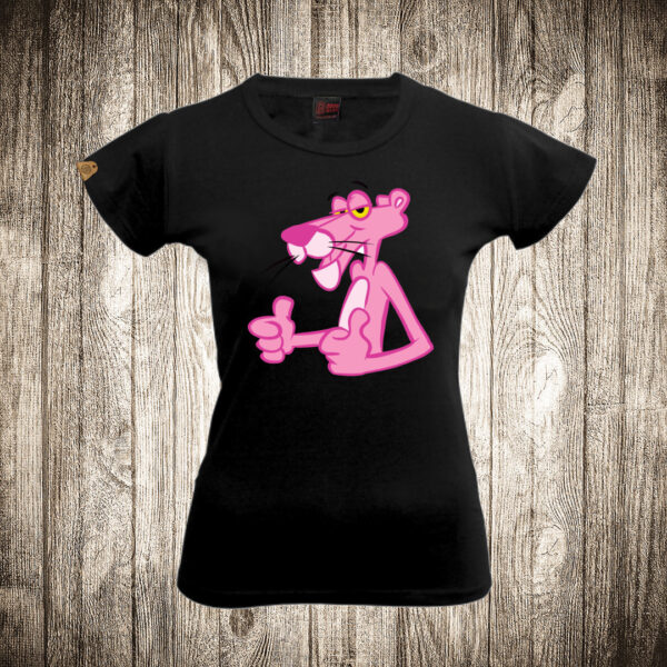 zenska majica boja crna slika pink panter 4