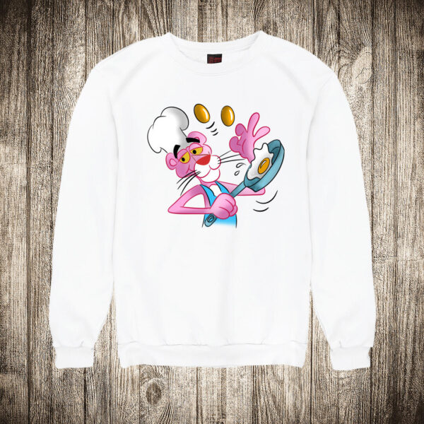 duks bez kapuljace boja bela slika pink panter sprema dorucak