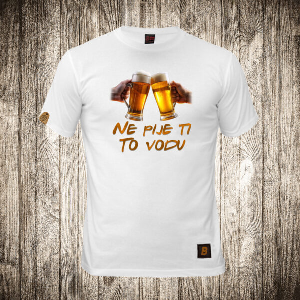 decija majica boja bela slika pivo ne pije ti to vodu