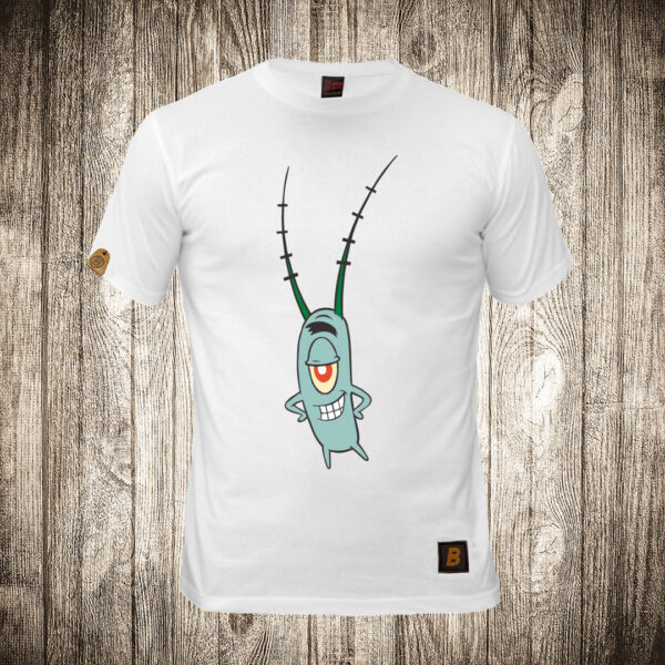 decija majica boja bela slika plankton sundjer bob