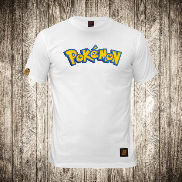 muska majica boja bela slika pokemon natpis