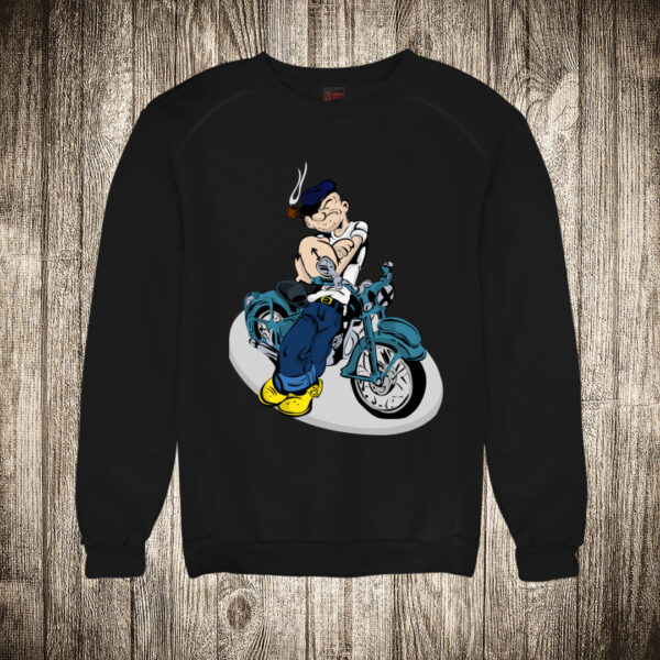 duks bez kapuljace boja crna slika popaj motorista