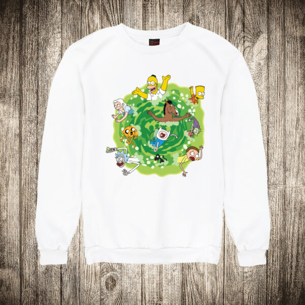 duks bez kapuljace boja bela slika portal homer rick morty bart dave the doog