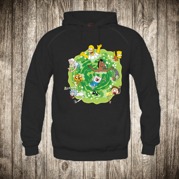 duks sa kapuljacom boja crna slika portal homer rick morty bart dave the doog