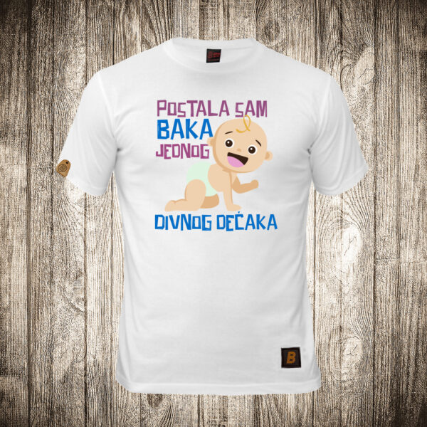 decija majica boja bela slika postala sam baka jednog divnog decaka rodjenje deteta