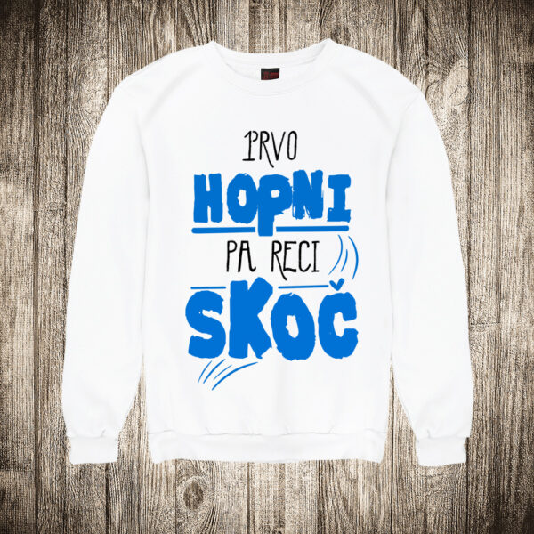 duks bez kapuljace boja bela slika prvo hopni pa reci skoc