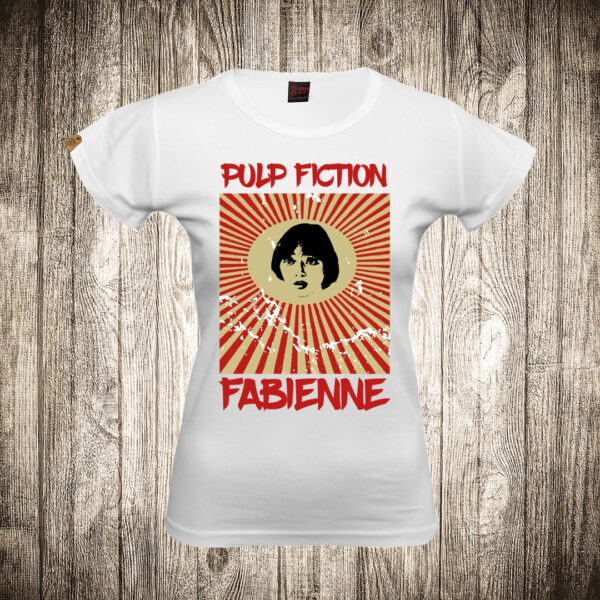 zenska majica boja bela slika pulp fiction fabienne