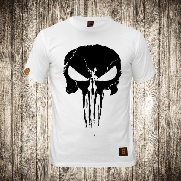 muska majica boja bela slika punisher 6