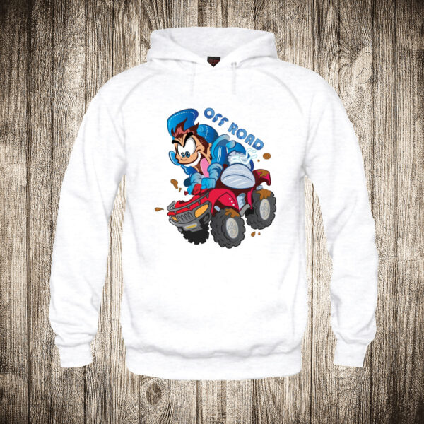 deciji duks boja bela slika quad bike off road