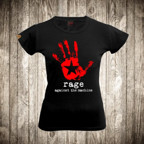 zenska majica boja crna slika rage against the machine 1