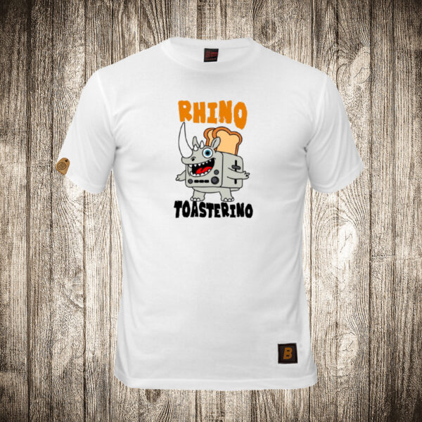 decija majica boja bela slika rhino toasterino brain rot 1