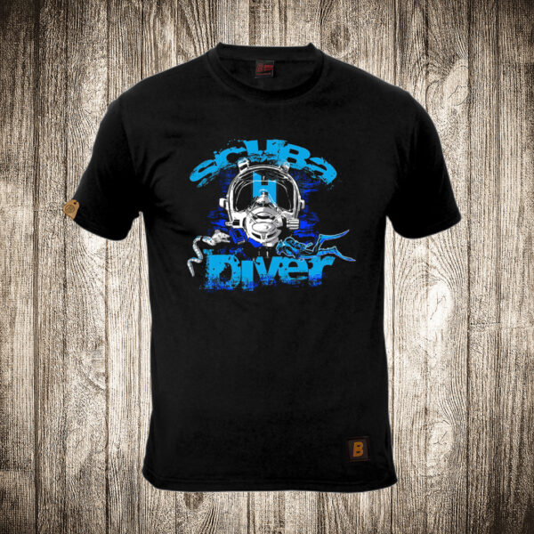 muska majica boja crna slika ronilac 5 scuba diver