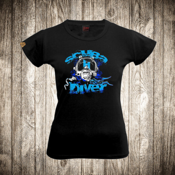 zenska majica boja crna slika ronilac 5 scuba diver