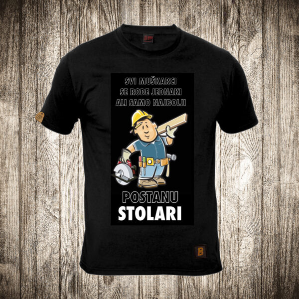 muska majica boja crna slika samo najbolji postanu stolari