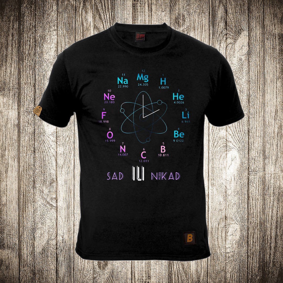 Muška majica crne boje sa motivom SAT / Sad ili Nikad ( Formula ) muska majica boja crna slika sat sad ili nikad formula