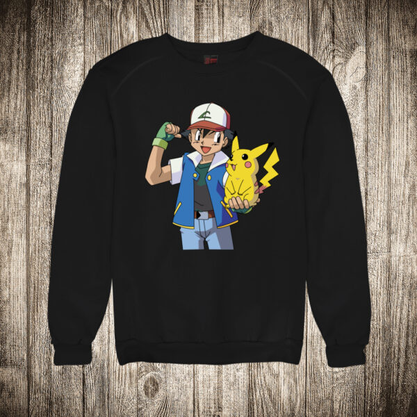 duks bez kapuljace boja crna slika satoshi es kecum i pikachu pokemon