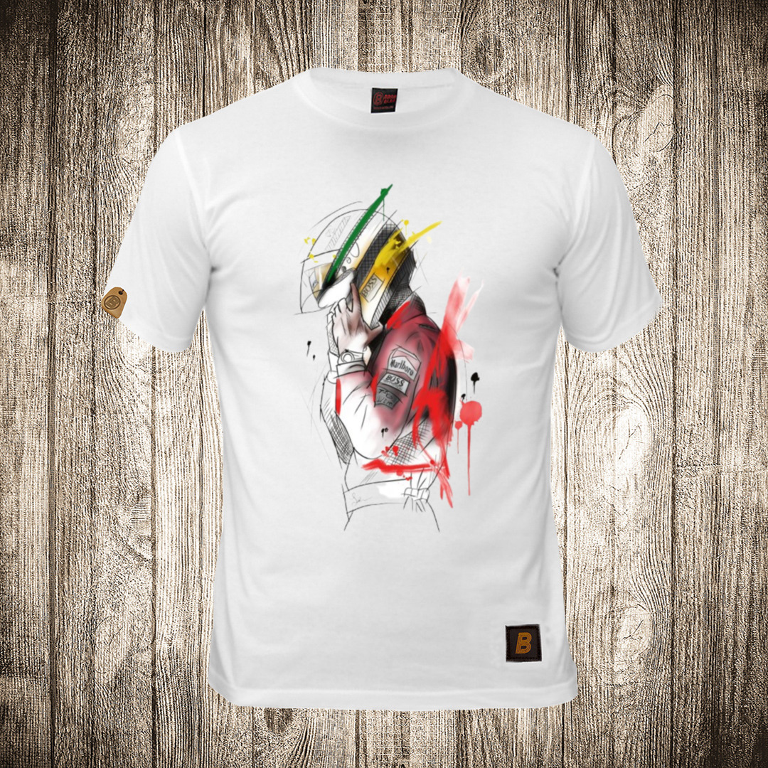 Dečija majica bele boje sa motivom Sena ( Formula 1 ) 3 decija majica boja bela slika sena formula 1 3 1