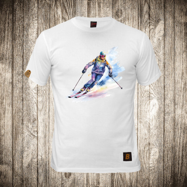 muska majica boja bela slika skijasica skiing