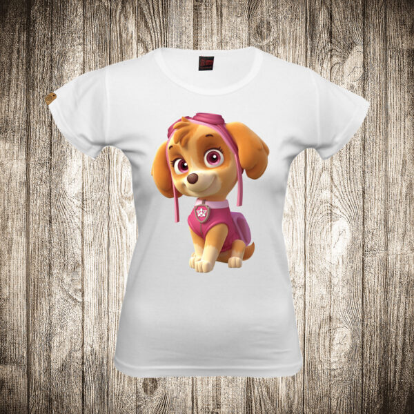 zenska majica boja bela slika skye paw patrol pseca patrola