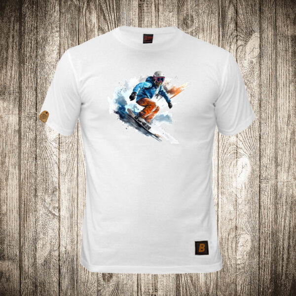 decija majica boja bela slika snouborder 2 snowboarding
