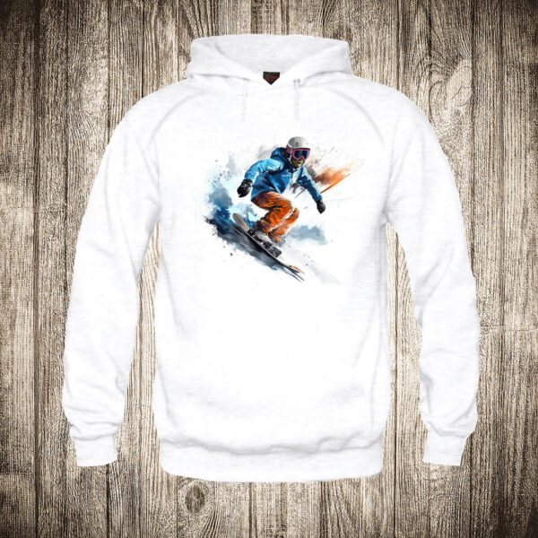 duks sa kapuljacom boja bela slika snouborder 2 snowboarding