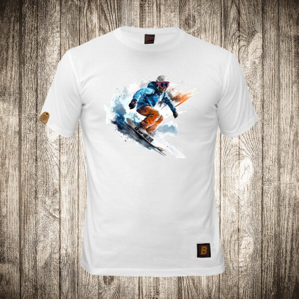 muska majica boja bela slika snouborder 2 snowboarding