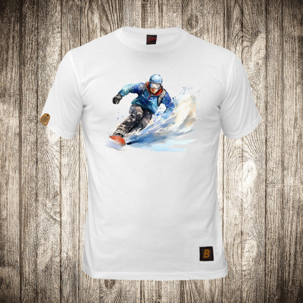 muska majica boja bela slika snouborder 4 snowboarding