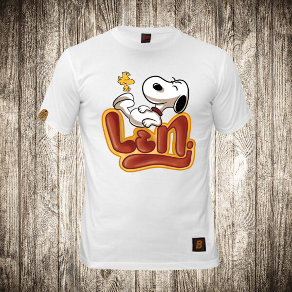 muska majica boja bela slika snupi snoopy lenj