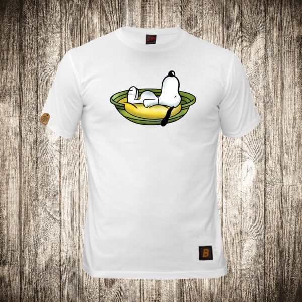 decija majica boja bela slika snupi snoopy na krevetu za kucne ljubimce