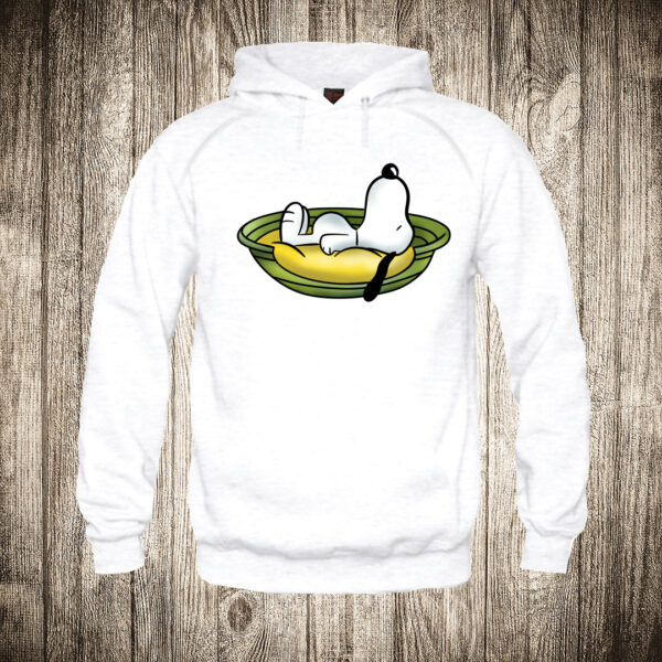 duks sa kapuljacom boja bela slika snupi snoopy na krevetu za kucne ljubimce