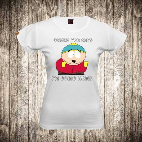 zenska majica boja bela slika south park screw you guys