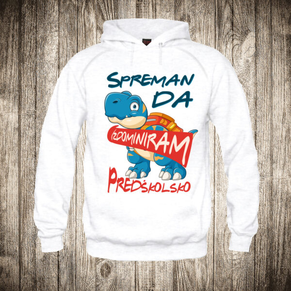 duks sa kapuljacom boja bela slika spreman da izdominiram predskolsko