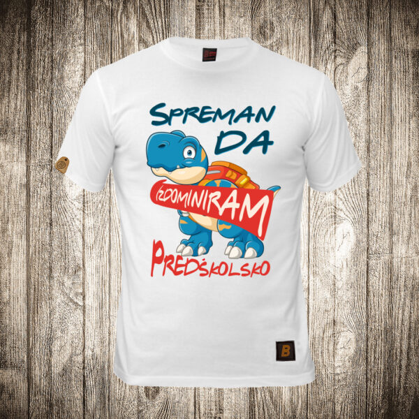 muska majica boja bela slika spreman da izdominiram predskolsko