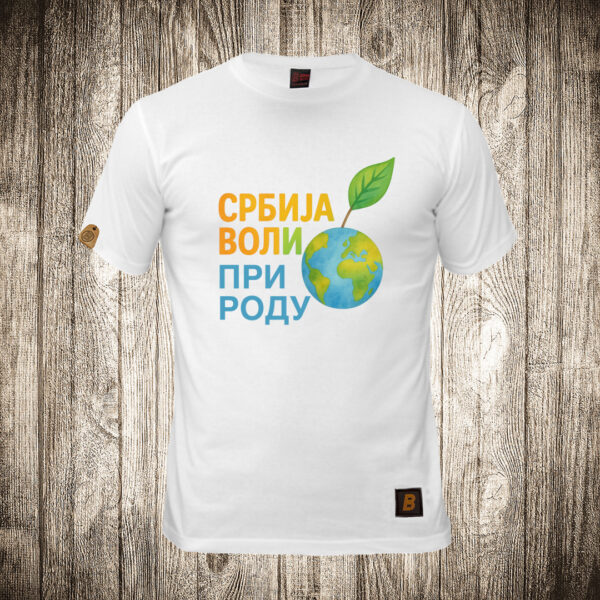 muska majica boja bela slika srbija voli prirodu