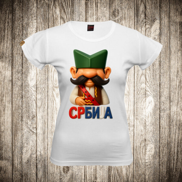 zenska majica boja bela slika srbin sajkaca srbija