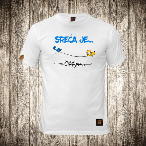 decija majica boja bela slika sreca jesetati psa